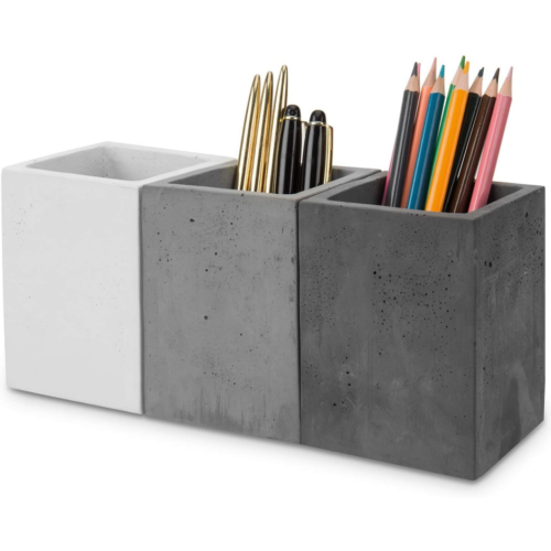 Concrete desktop pen holder/organizer cup