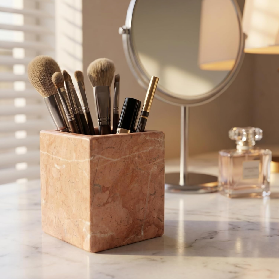 Natural marble pen holder