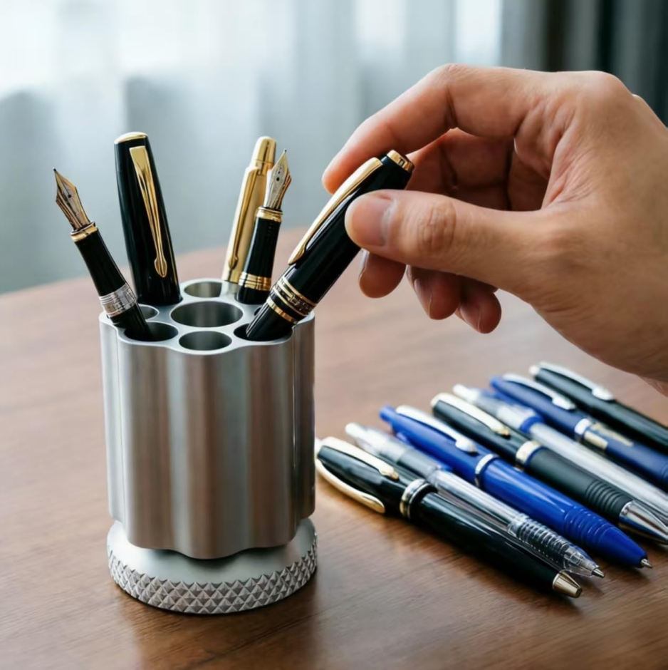 Rotating pen holder