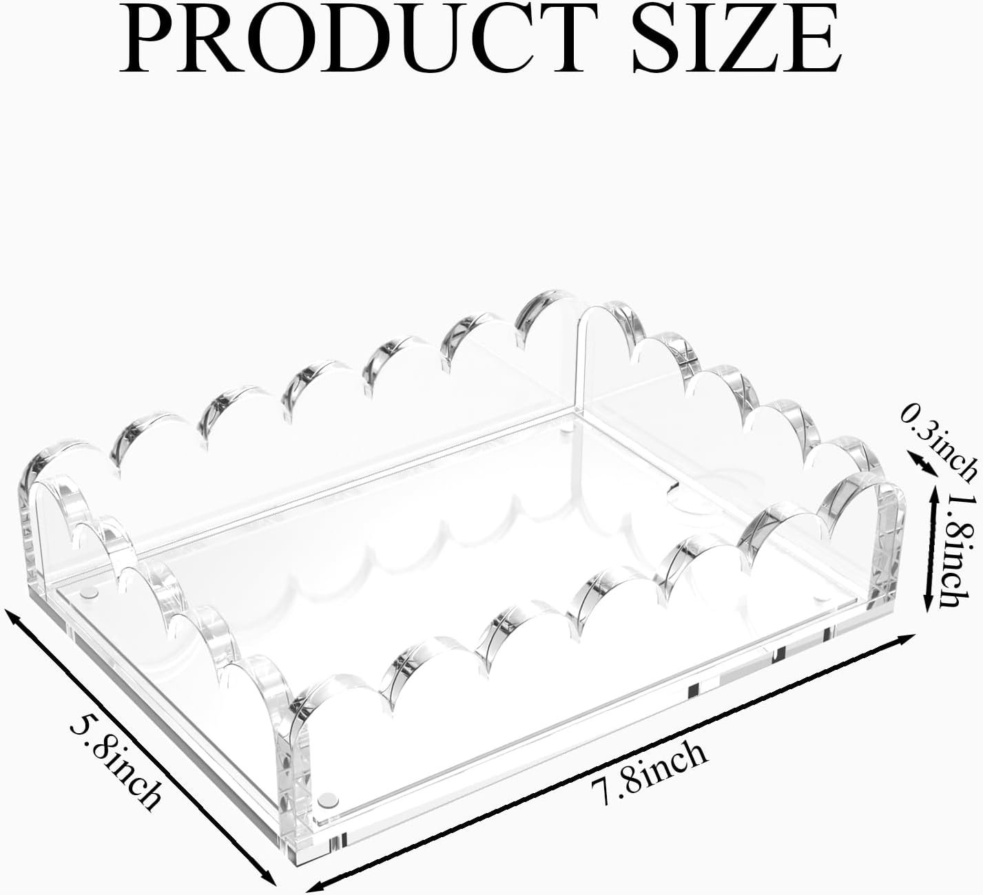 Acrylic Tray with Scalloped Edges and Magnetic Pad - Image 2