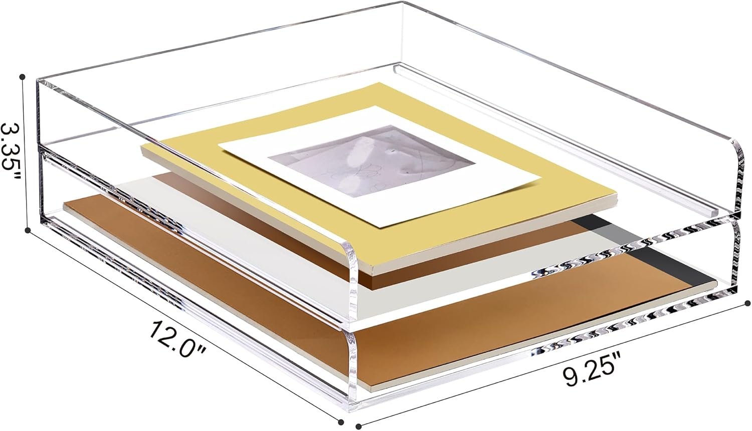 2-Tier Stackable Acrylic Document Tray - Image 2