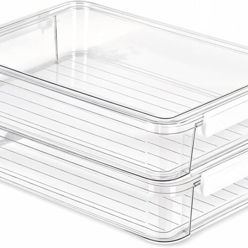 Transparent Plastic Stackable Storage Box/Document Case