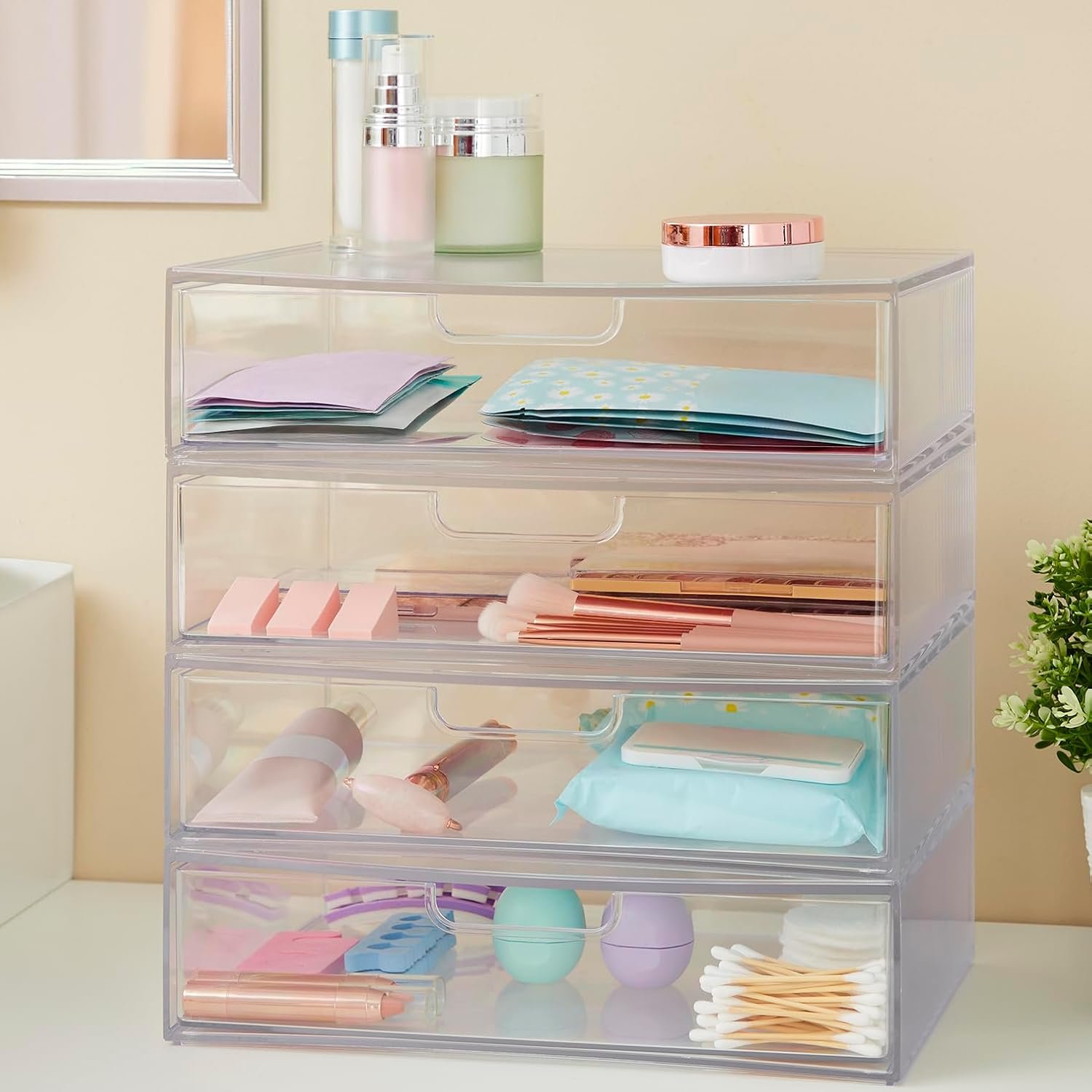 Plastic Stackable Drawer-Style Storage Box - Image 2