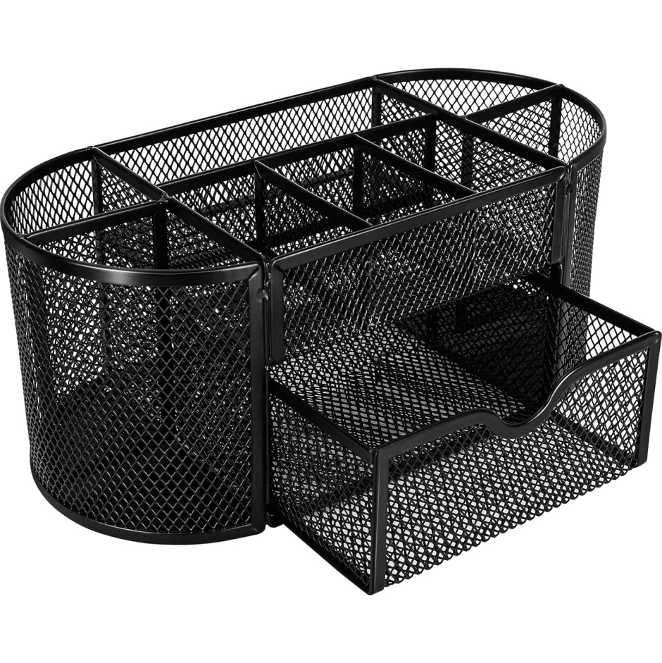 Black metal mesh desktop organizer - Image 2