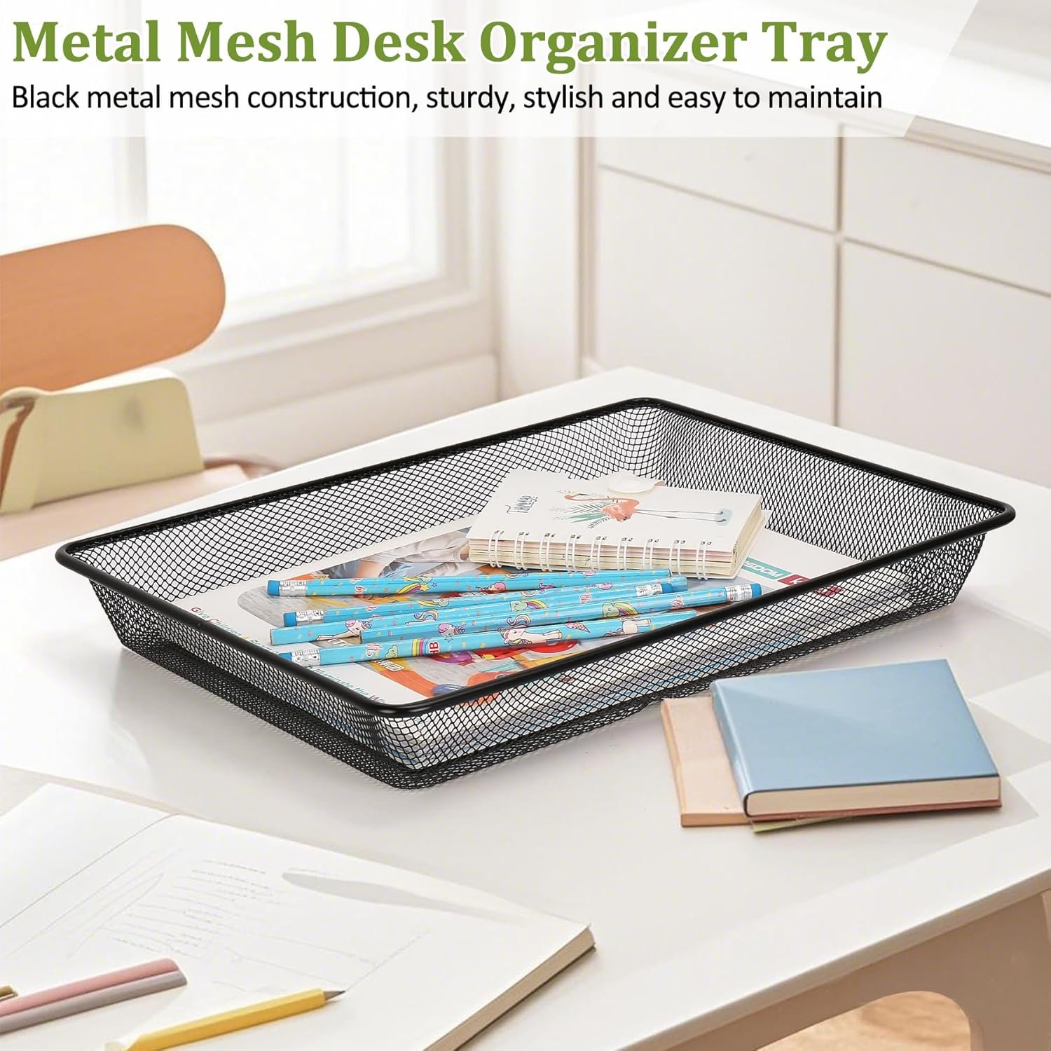 Office Metal Mesh Desktop Storage Basket - Image 2